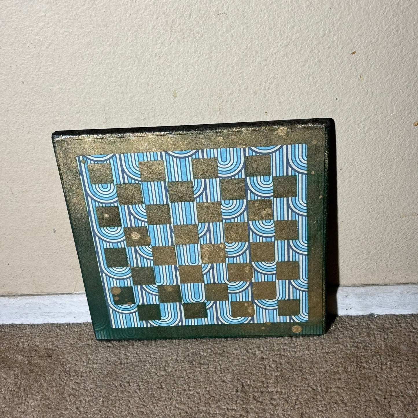 Golden Aqua - Scrapbook Chess Board