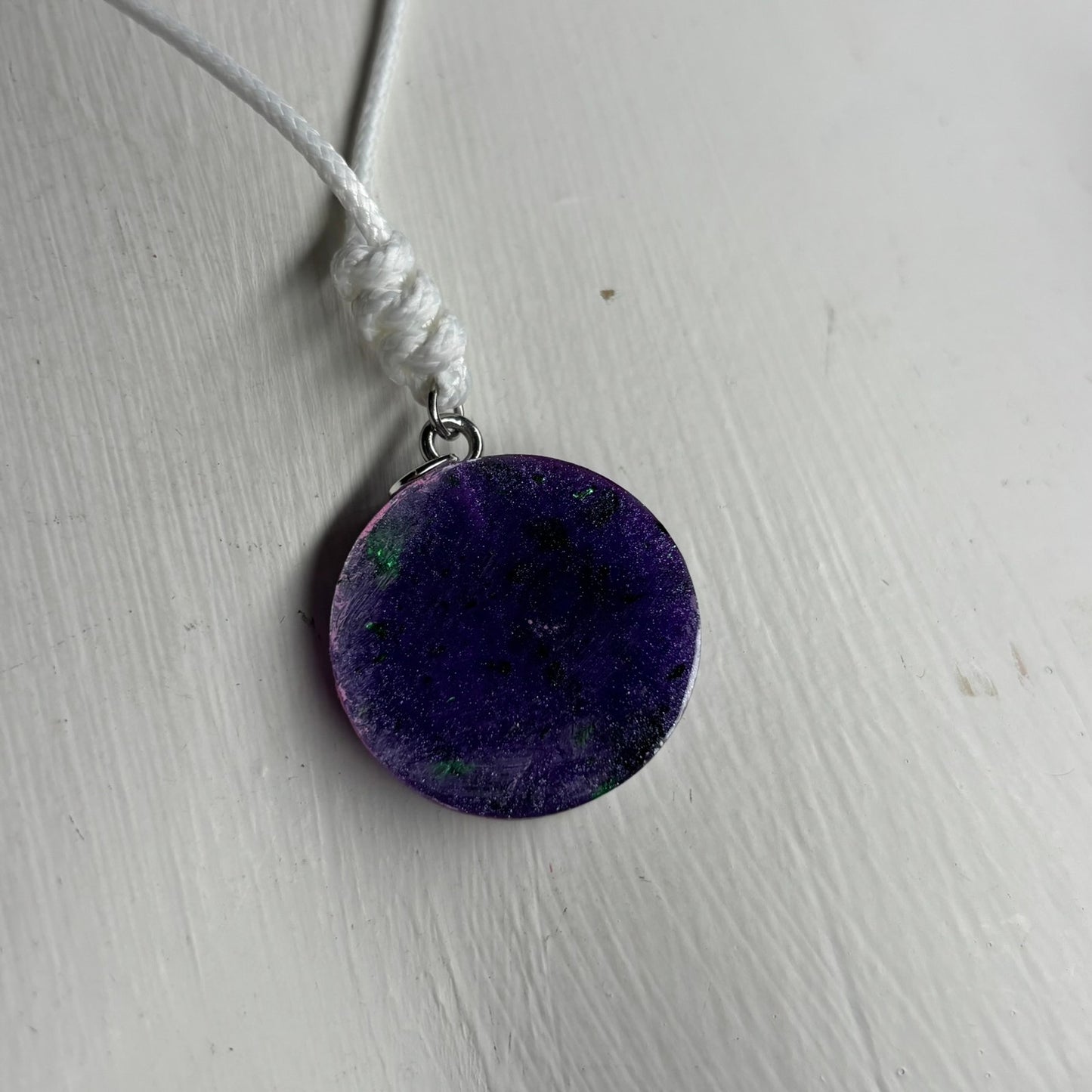 Sparkle Purple Queen - Handmade Resin Chess Necklace