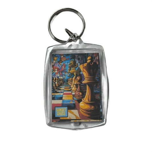 Swirly - Chess  Photo Keychain