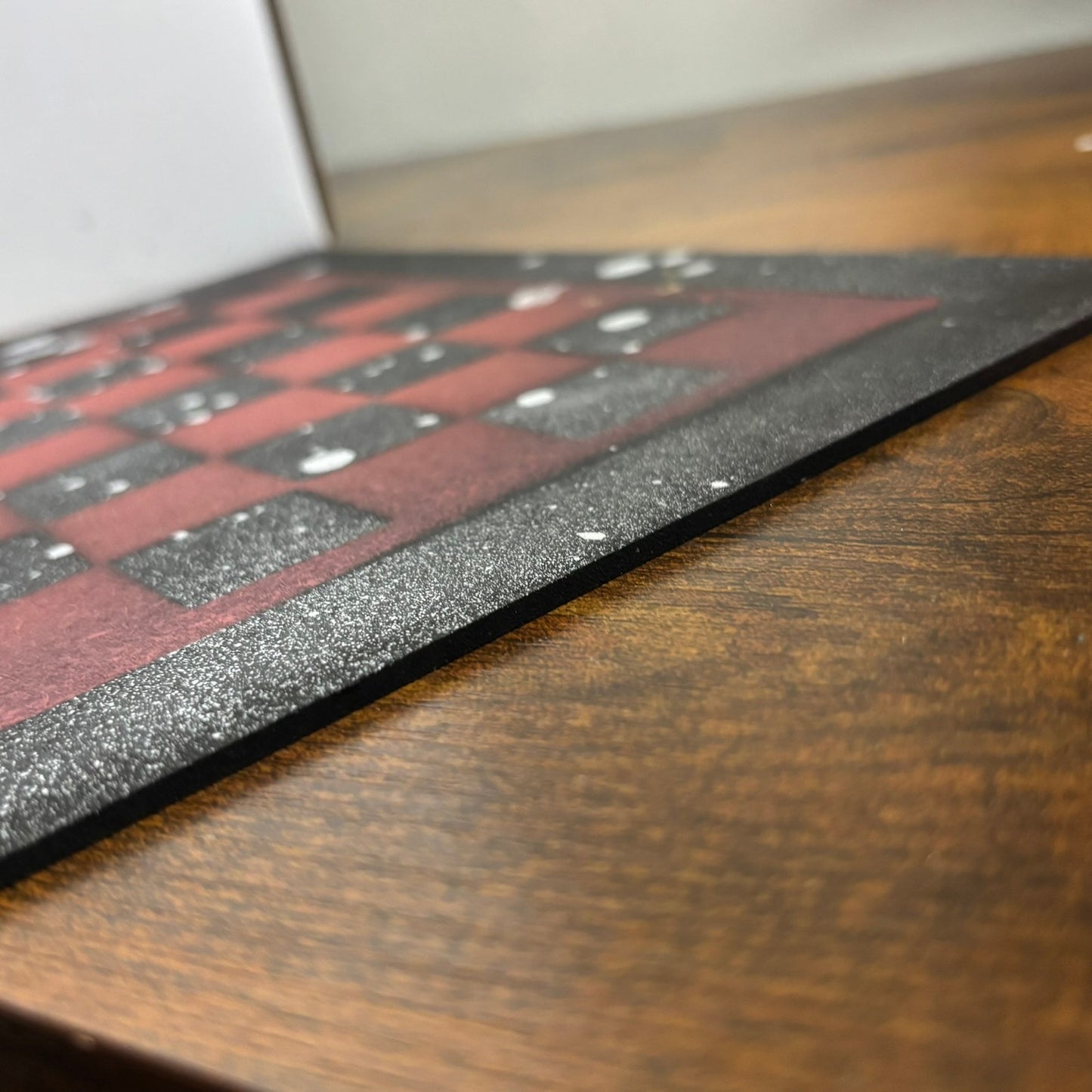 Chrome Red & Black - Painted Chess Board