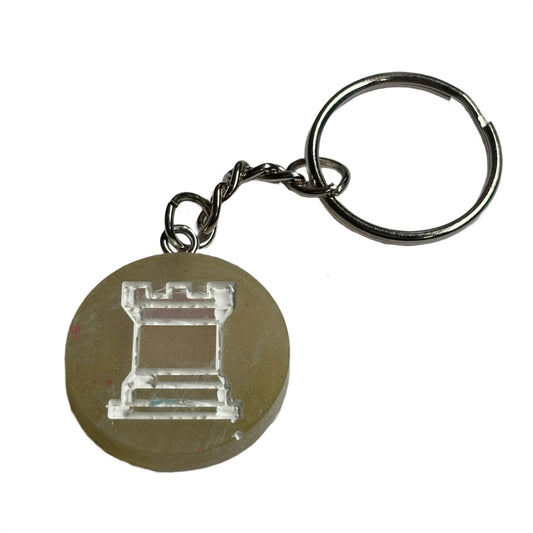 Sun Yellow Rook Handmade Resin Keychain - Flat Edition