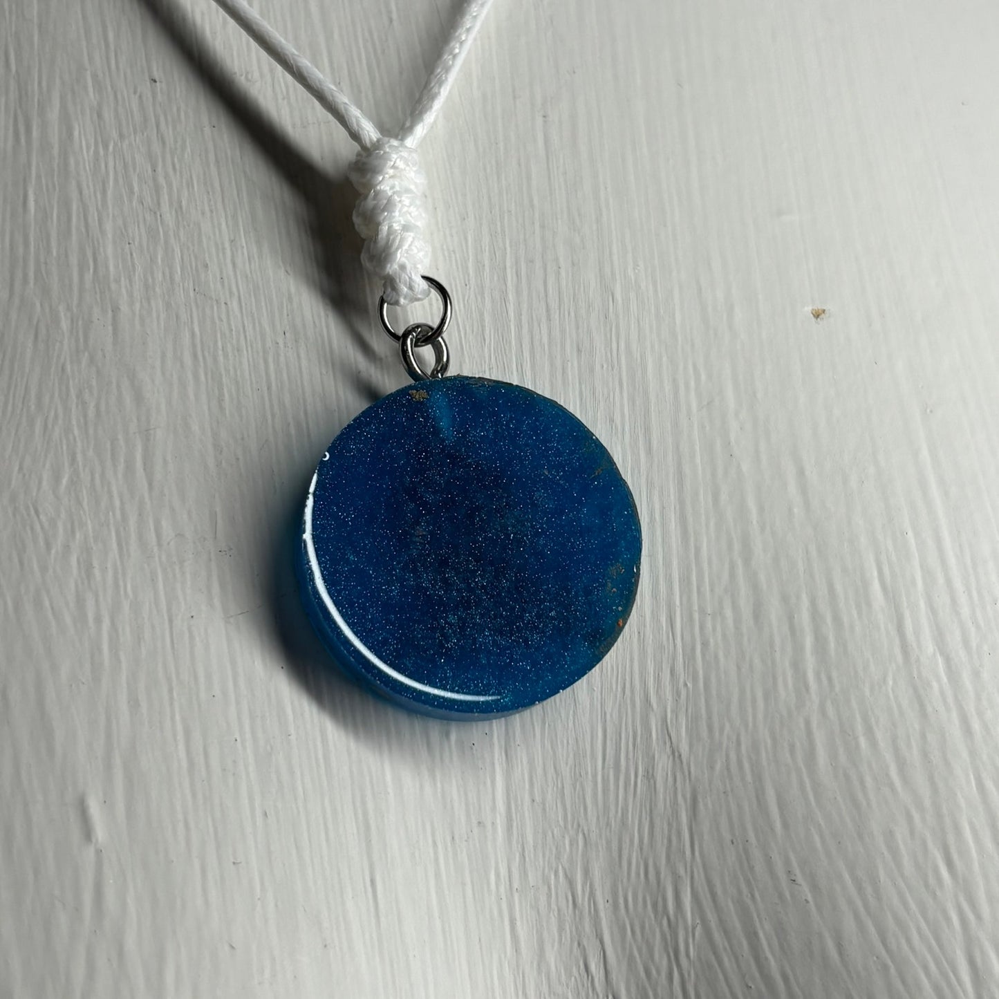 Orange Blue Bishop - Handmade Resin Chess Necklace