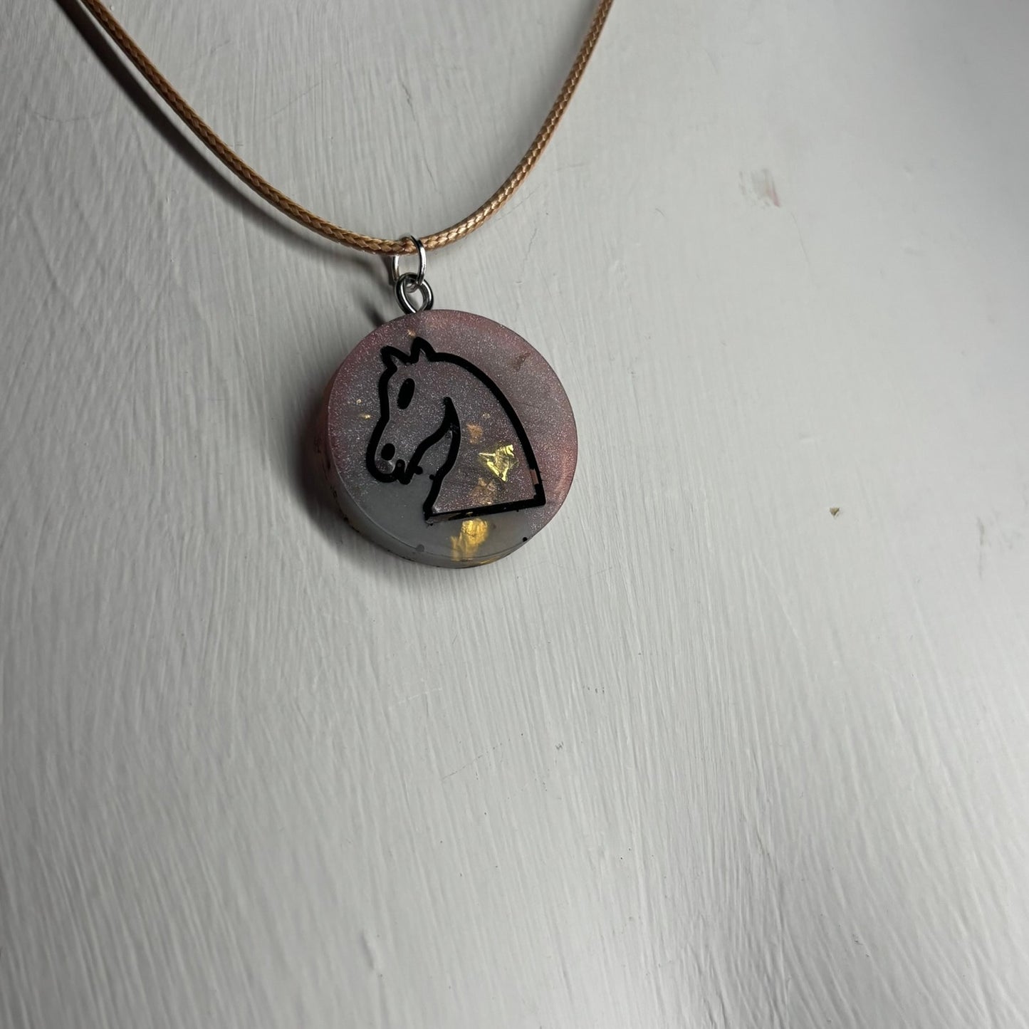 Colored Crystal Knight - Handmade Resin Chess Necklace