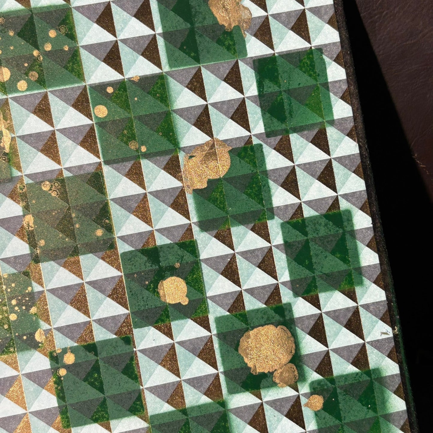 Illusion Green Gold - Scrapbook Chess Board