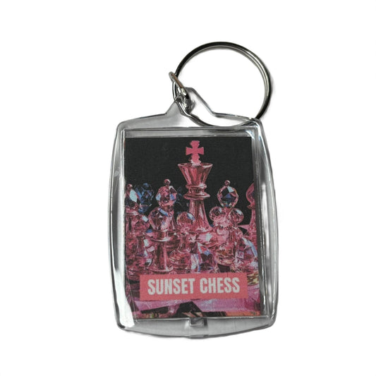 Pink Crystals - Sunset Chess Photo Keychain