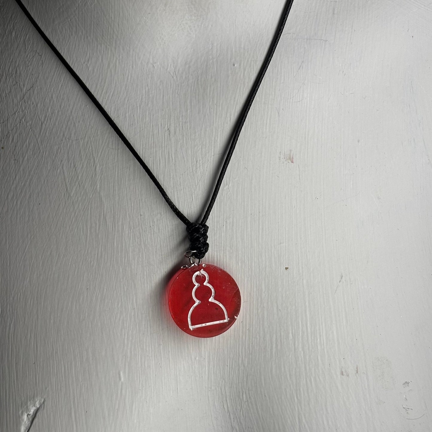 Cherry Pawn - Handmade Resin Chess Necklace