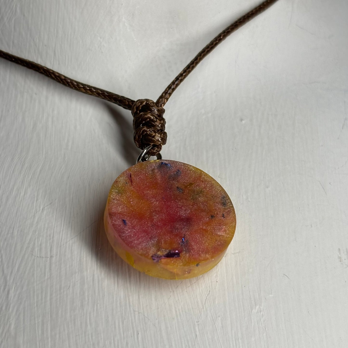 Yellow Crystal Rook - Handmade Resin Chess Necklace