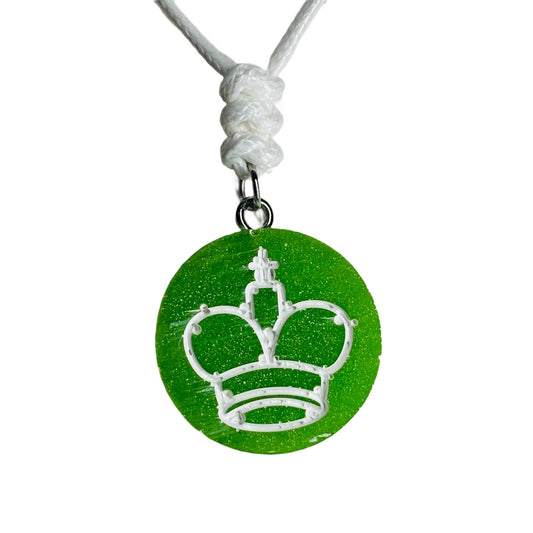 Green King - Handmade Resin Chess Necklace