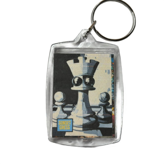 Clean White - Chess  Photo Keychain