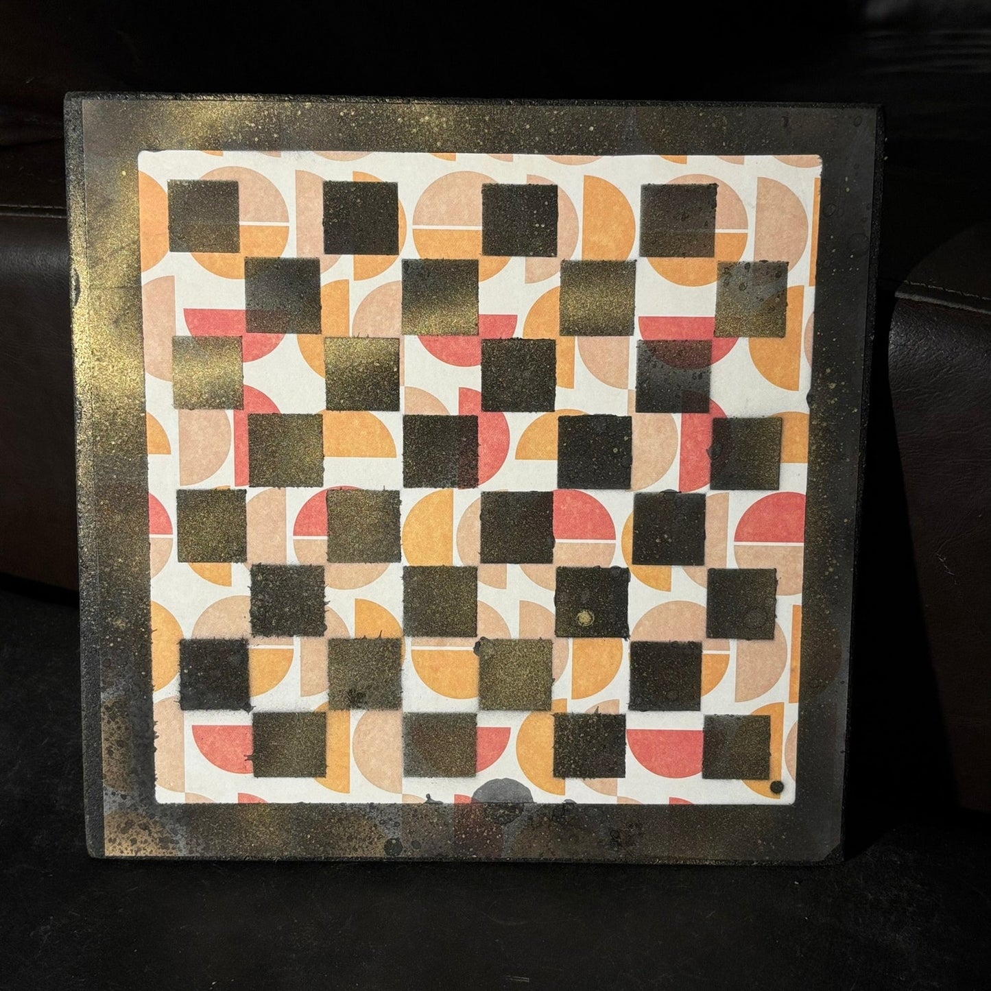 Golden Hue Peach Cream - Scrapbook Chess Board