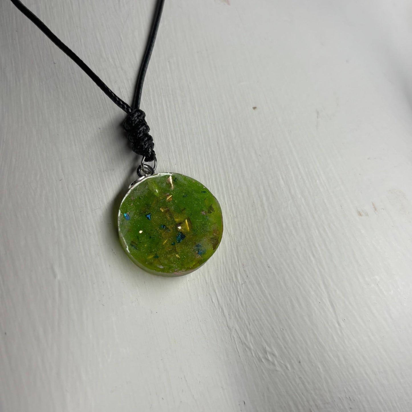 Crystal Green Bishop - Handmade Resin Chess Necklace