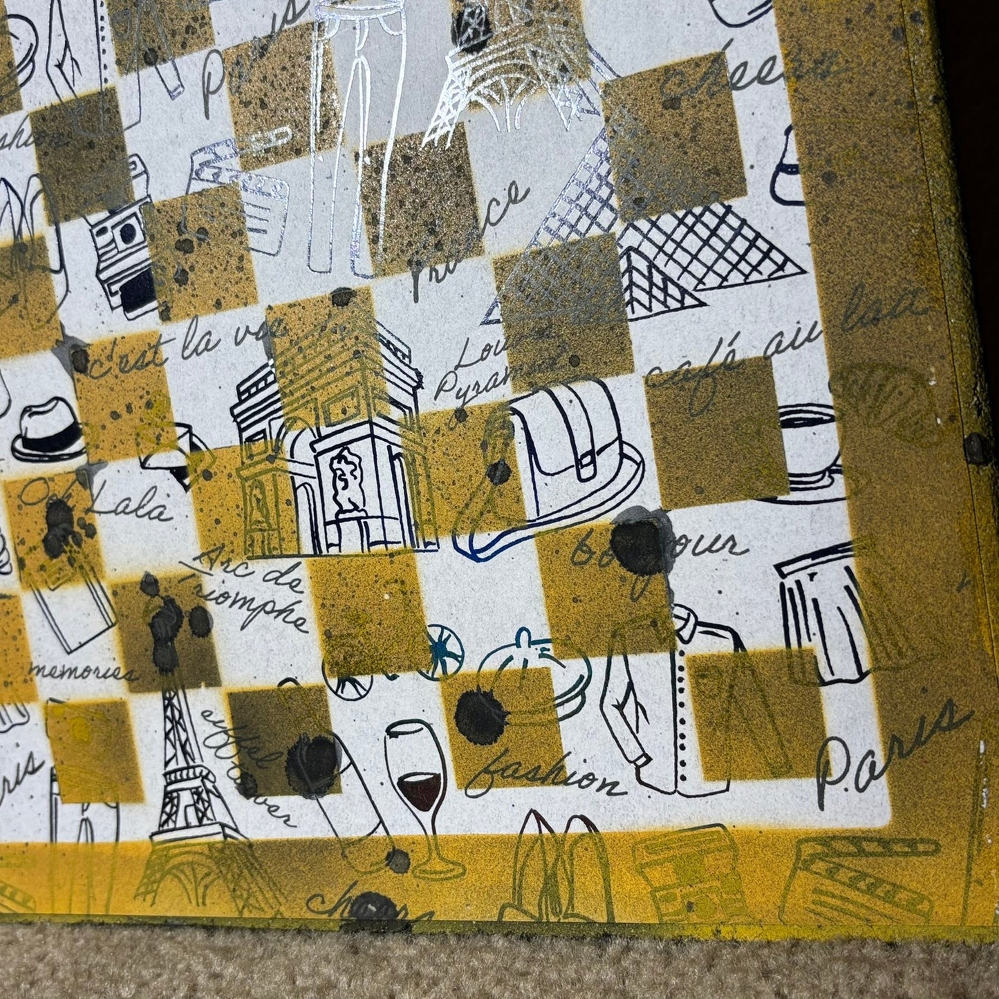 Sketch Yellow - Scrapbook Chess Board