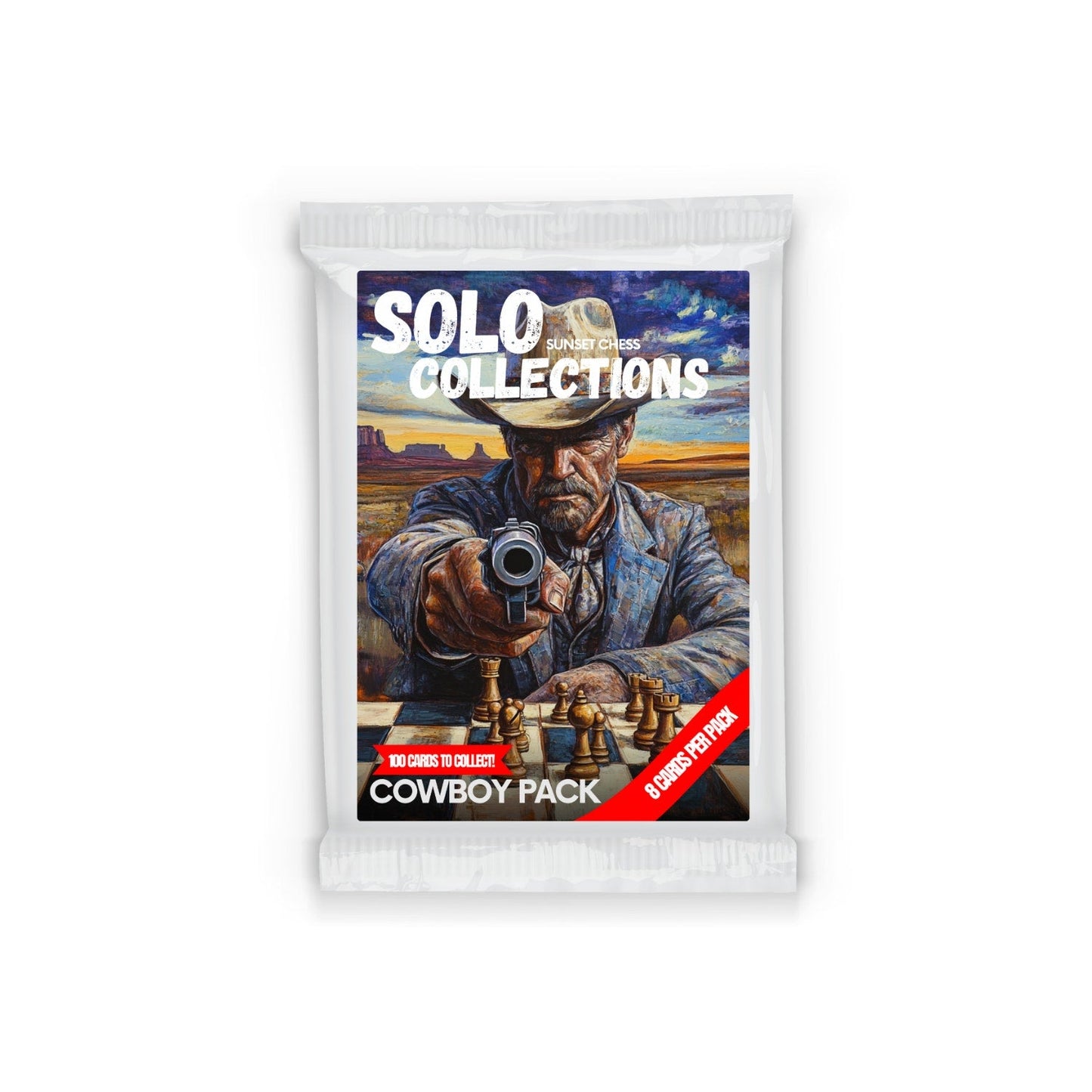 🎁 Cowboy Solo Collection - Sunset Chess Scrapbook Card Pack (100% off)