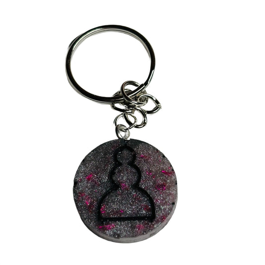 Dark Purple Pawn - Handmade Resin Keychain