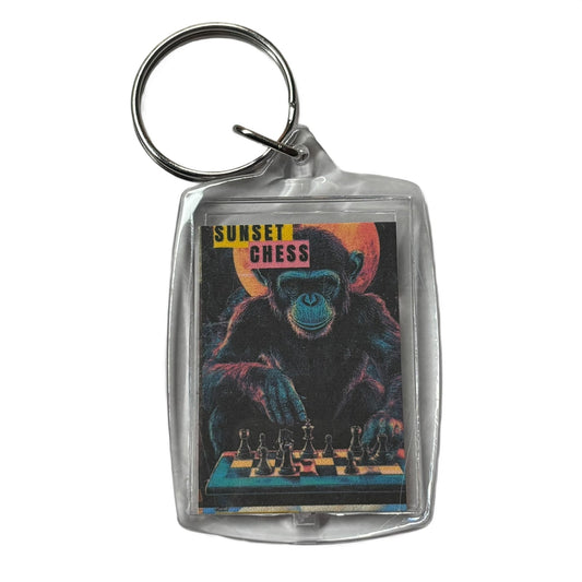 Miami Chimp - Chess  Photo Keychain