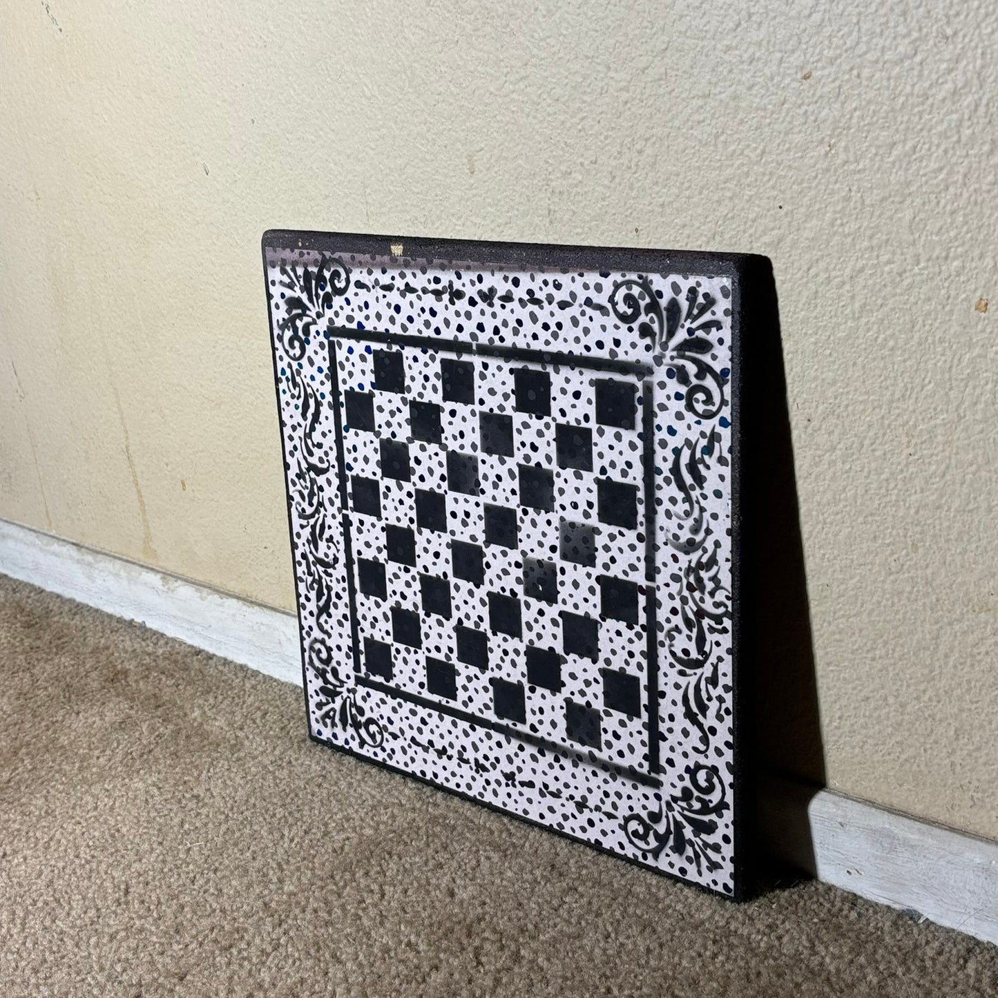 Spotted Black - Scrapbook Chess Board