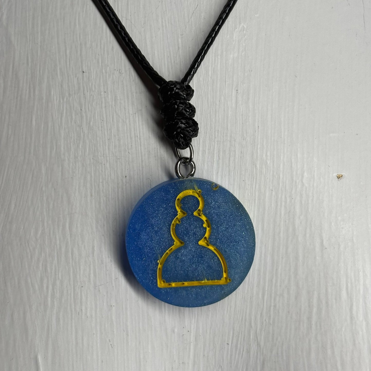 Blue Pawn - Handmade Resin Chess Necklace