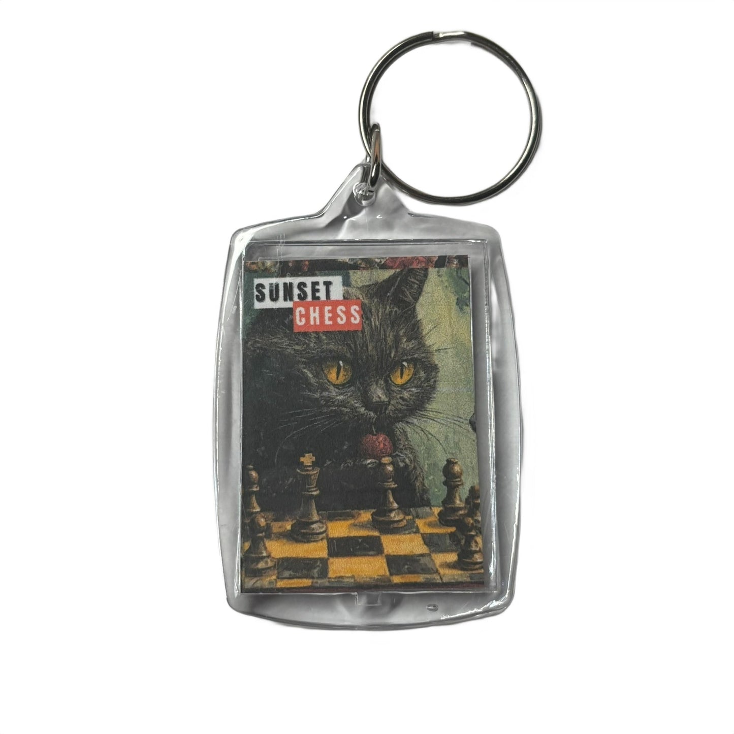 Stubborn Cat - Chess  Photo Keychain