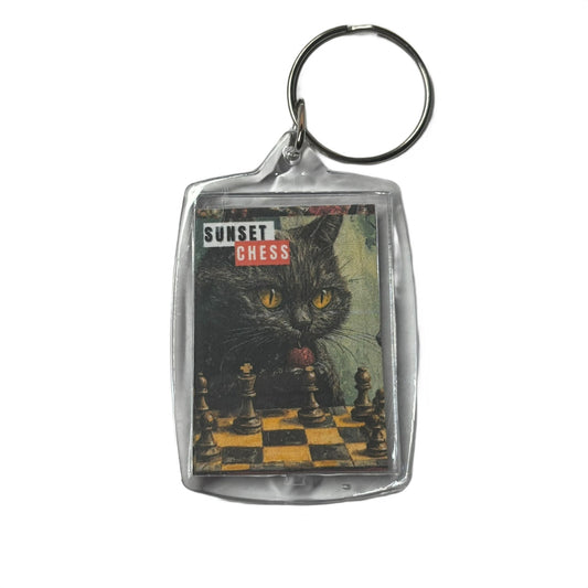 Stubborn Cat - Chess  Photo Keychain