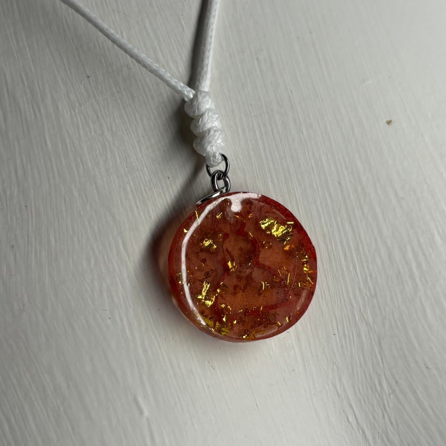 Amber Red Pawn - Handmade Resin Chess Necklace