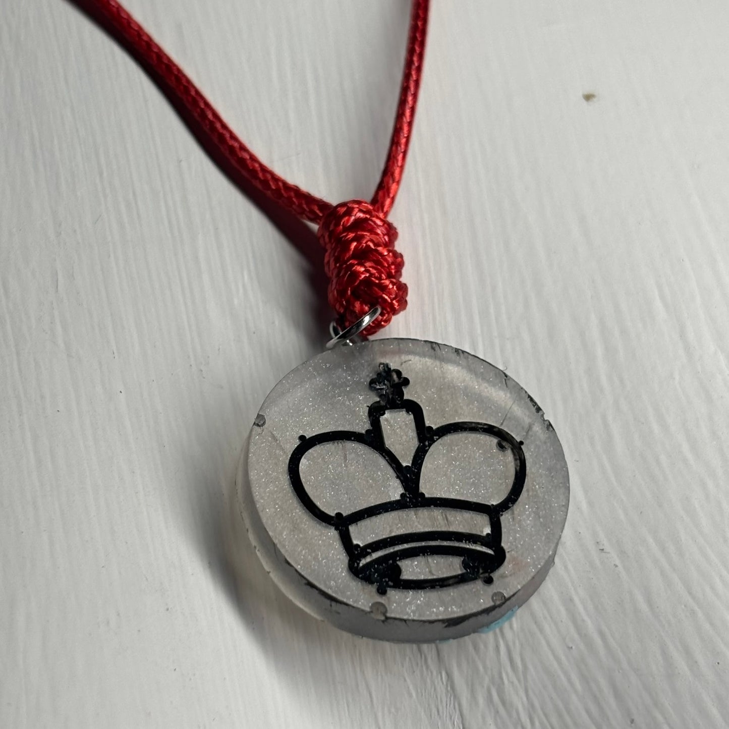 The Silver King - Handmade Resin Chess Necklace