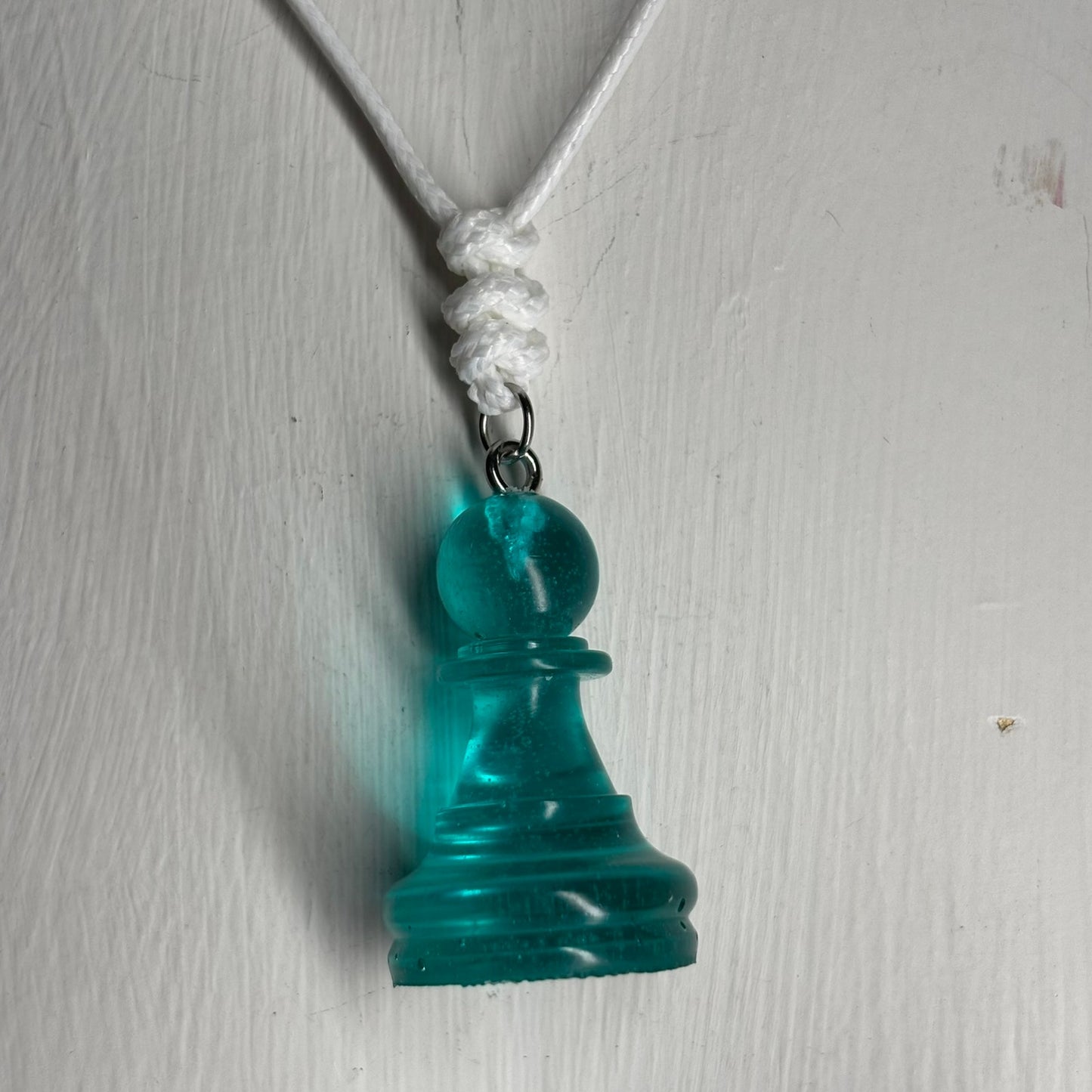 Mint Green Pawn - Handmade Resin Chess Necklace