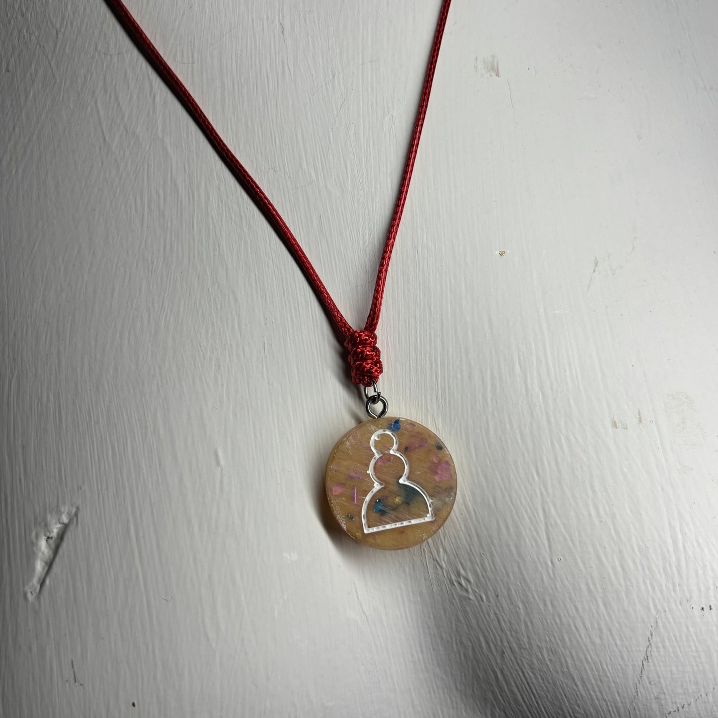 Banana Red Pawn - Handmade Resin Chess Necklace