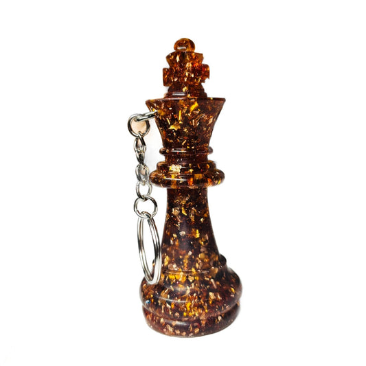 Amber Crystal King - Handmade Resin Keychain - Large Edition