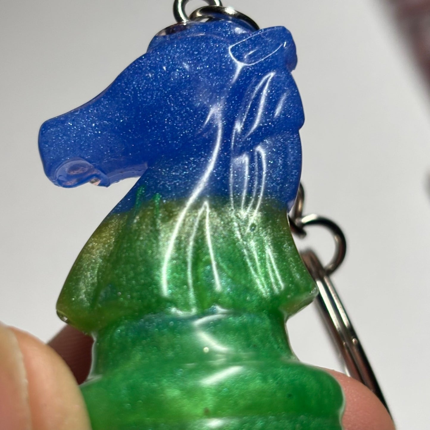 Blue Green Knight - Handmade Resin Keychain