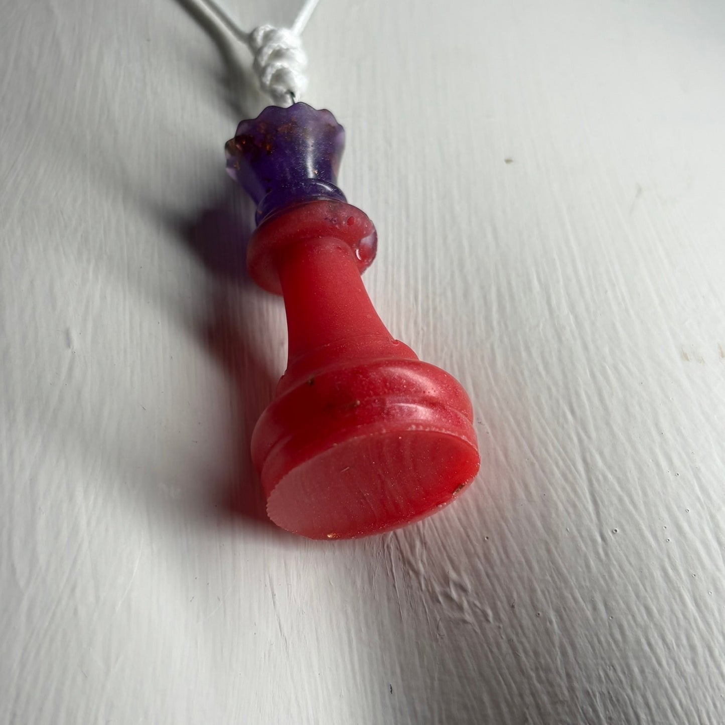 Purple & Red Queen - Handmade Resin Chess Necklace