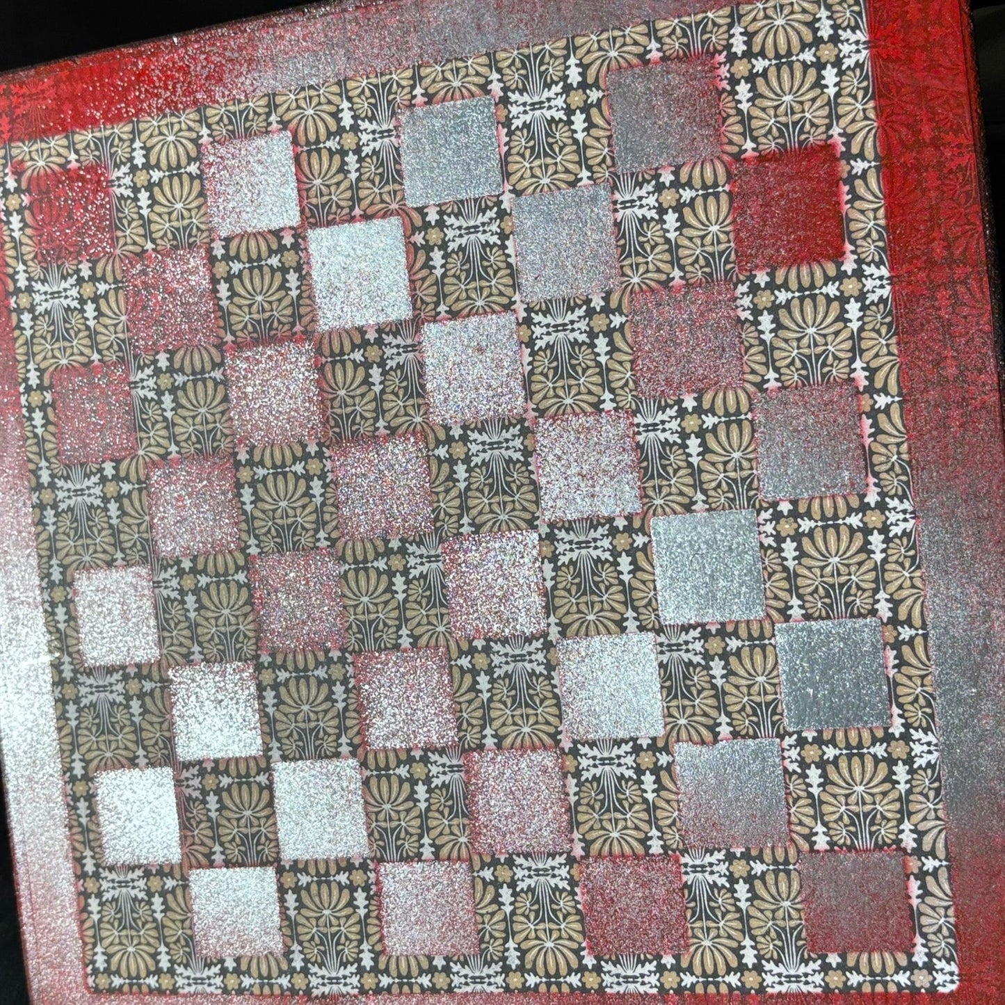 Vintage Red - Scrapbook Chess Board