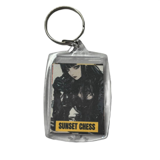 Goth Girl - Chess  Photo Keychain
