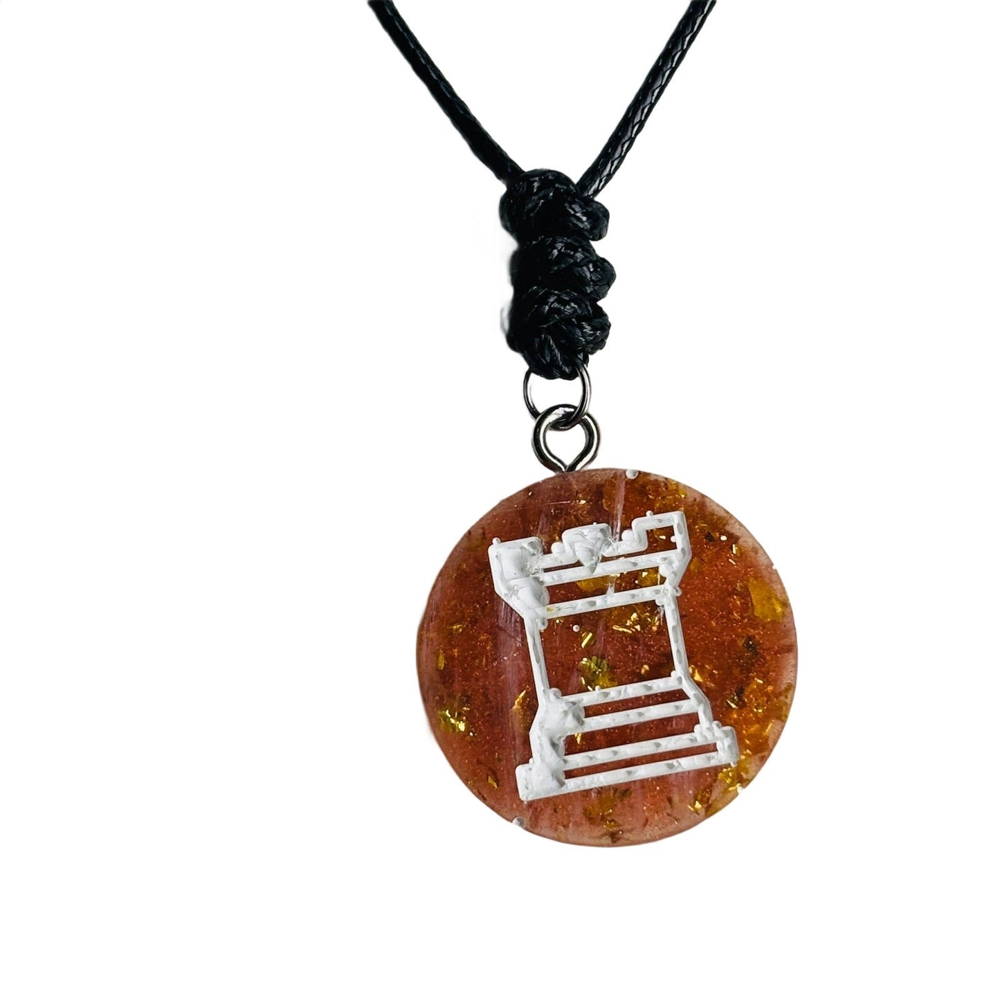 🎁 Amber Rook - Handmade Resin Chess Necklace (100% off)