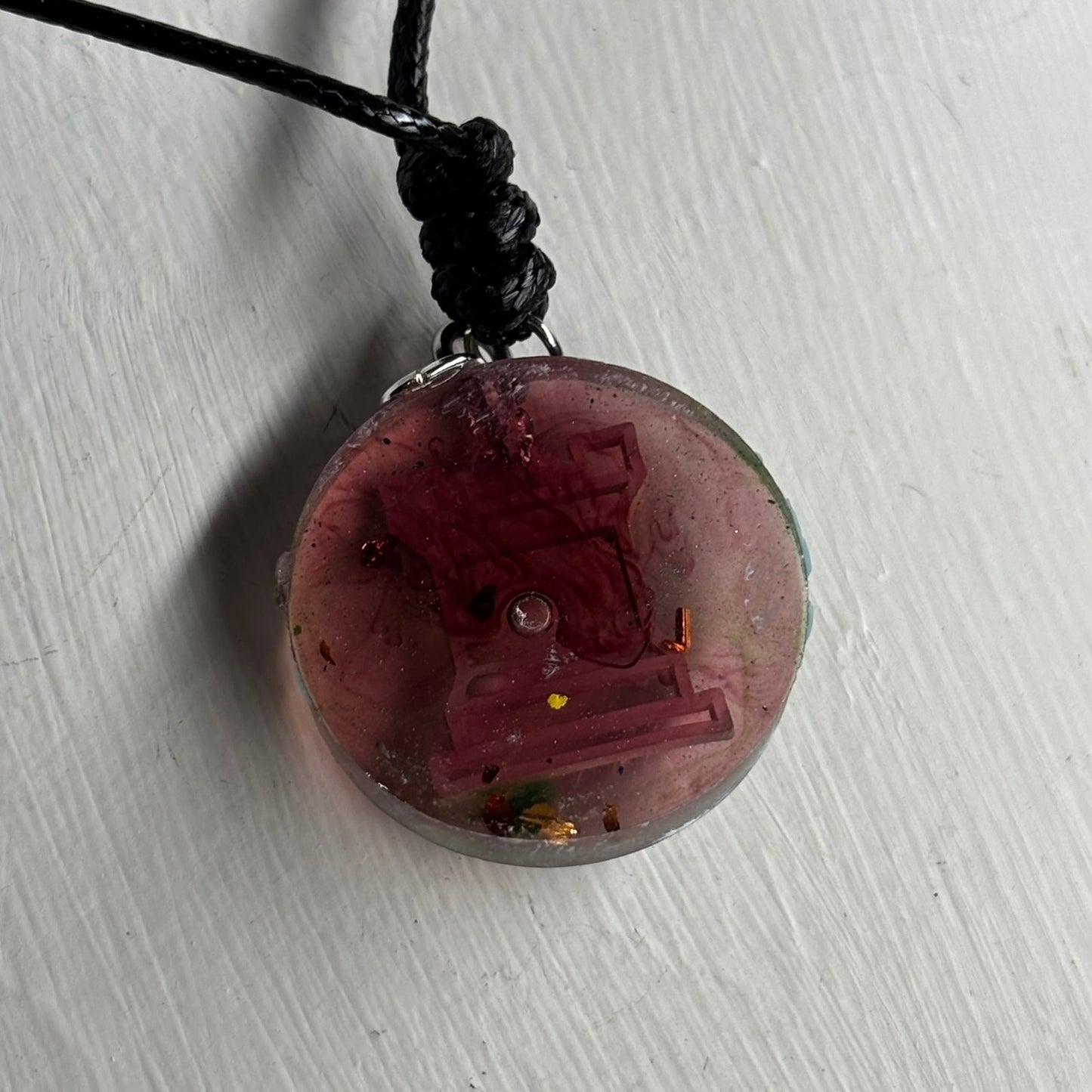 Translucent Violet Rook - Handmade Resin Chess Necklace