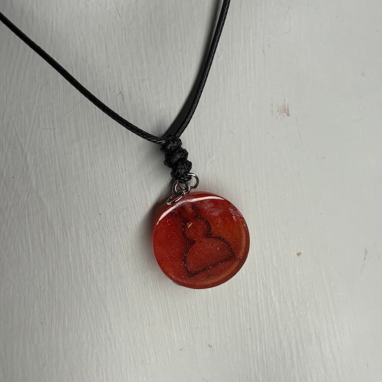 Red Pawn - Handmade Resin Chess Necklace