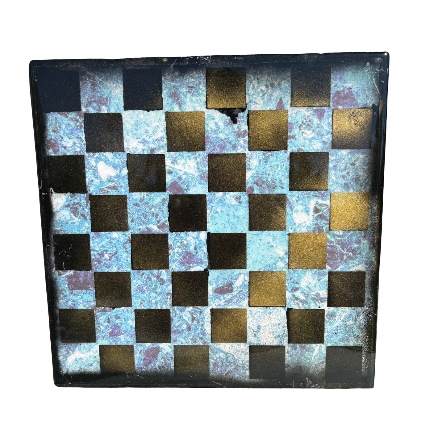 Blue Crystal - Resin Coated Chess Board
