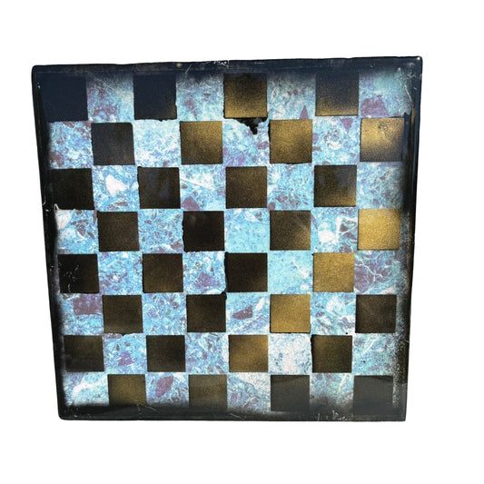 Blue Crystal - Resin Coated Chess Board