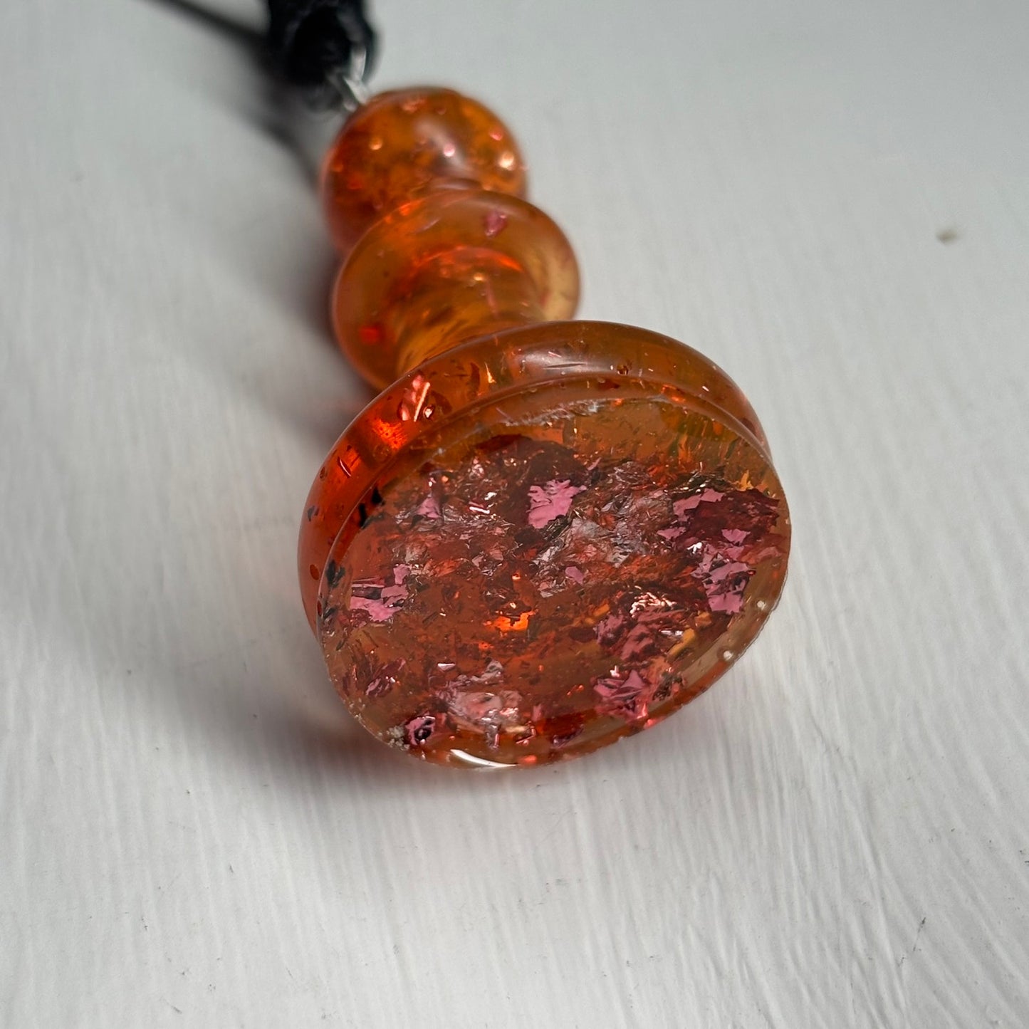 Sparkle Red Bishop - Handmade Resin Chess Necklace