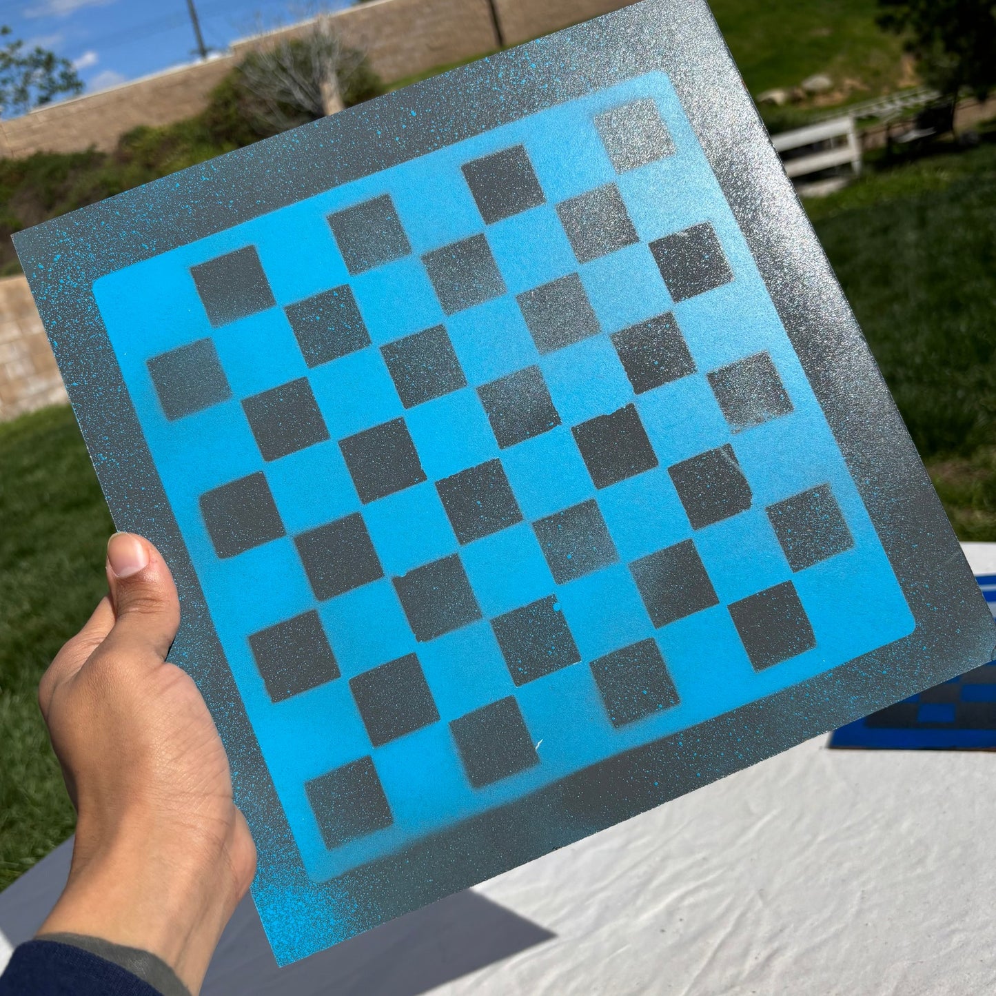 Gurage Blue - Painted Chess Set