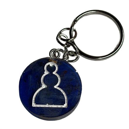 Navy Blue Pawn - Handmade Resin Keychain