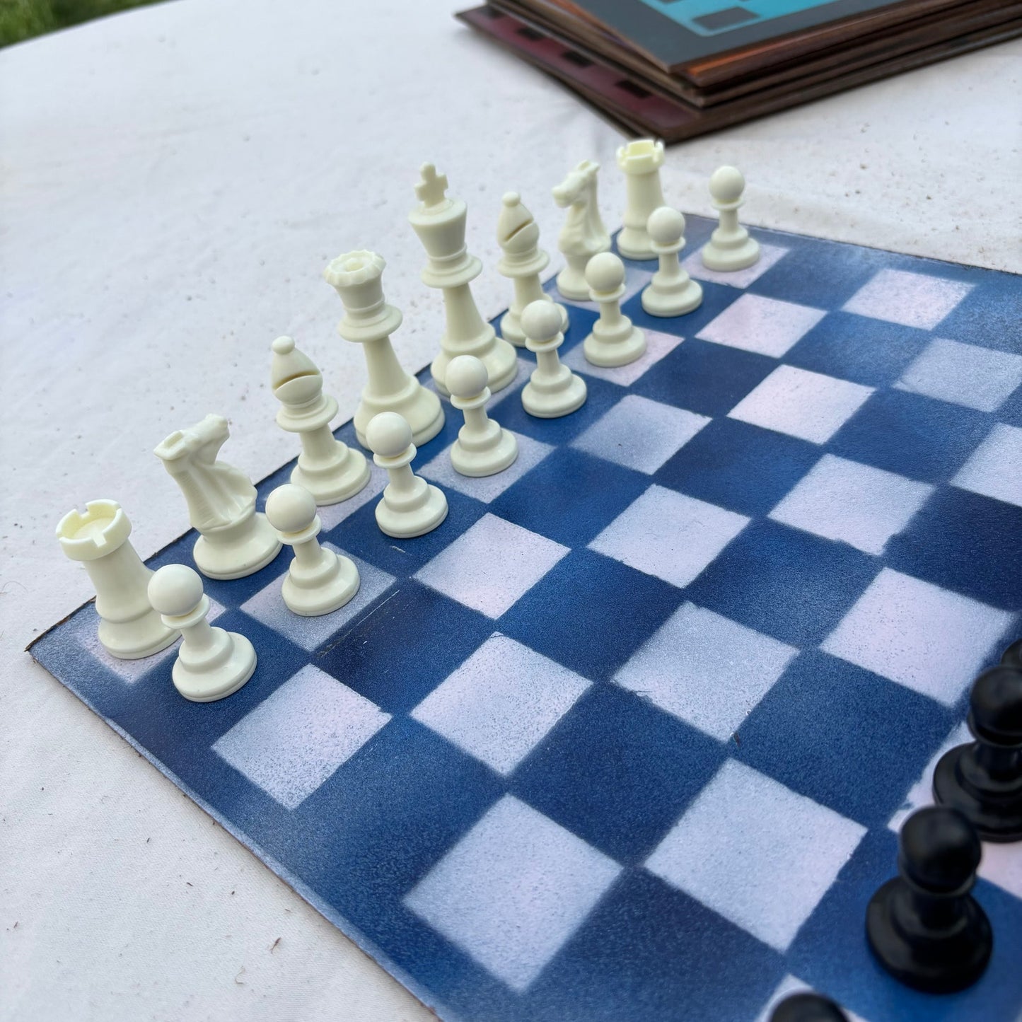 Blue & Pink - Painted Chess Set