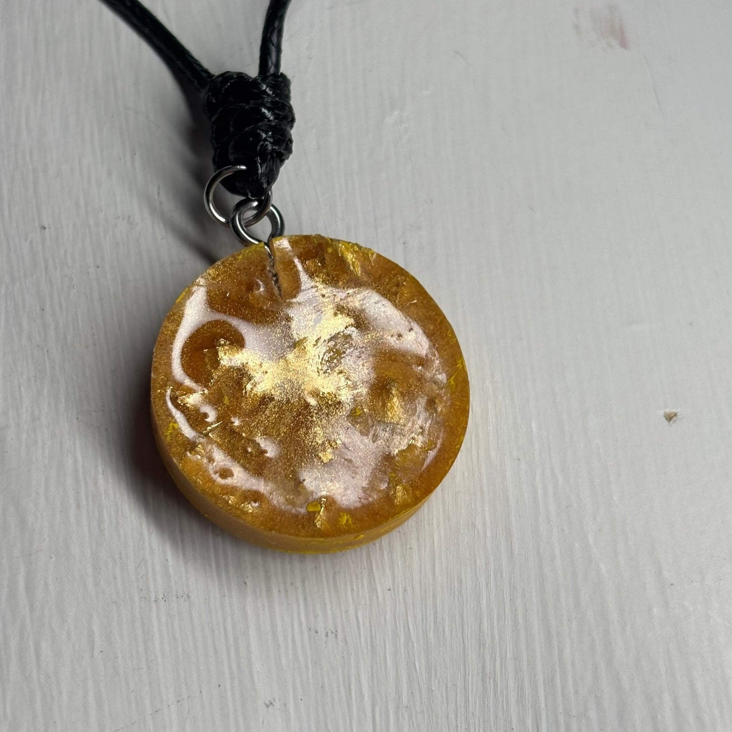 Smooth Yellow Bishop - Handmade Resin Chess Necklace