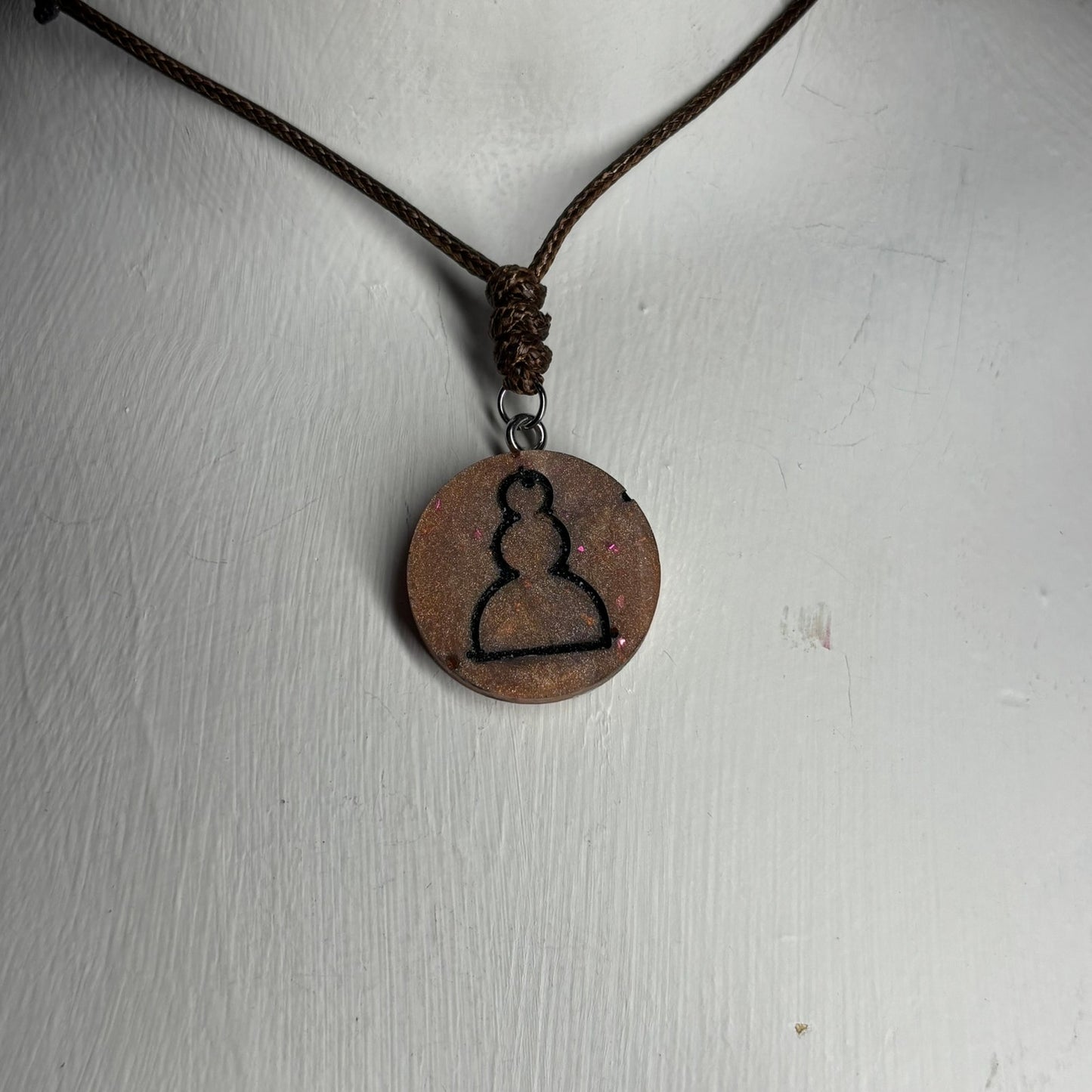 Bronze Pawn - Handmade Resin Chess Necklace