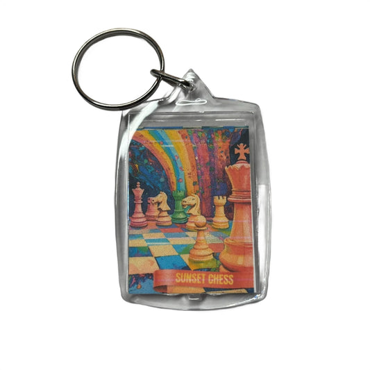 Rainbow - Chess  Photo Keychain