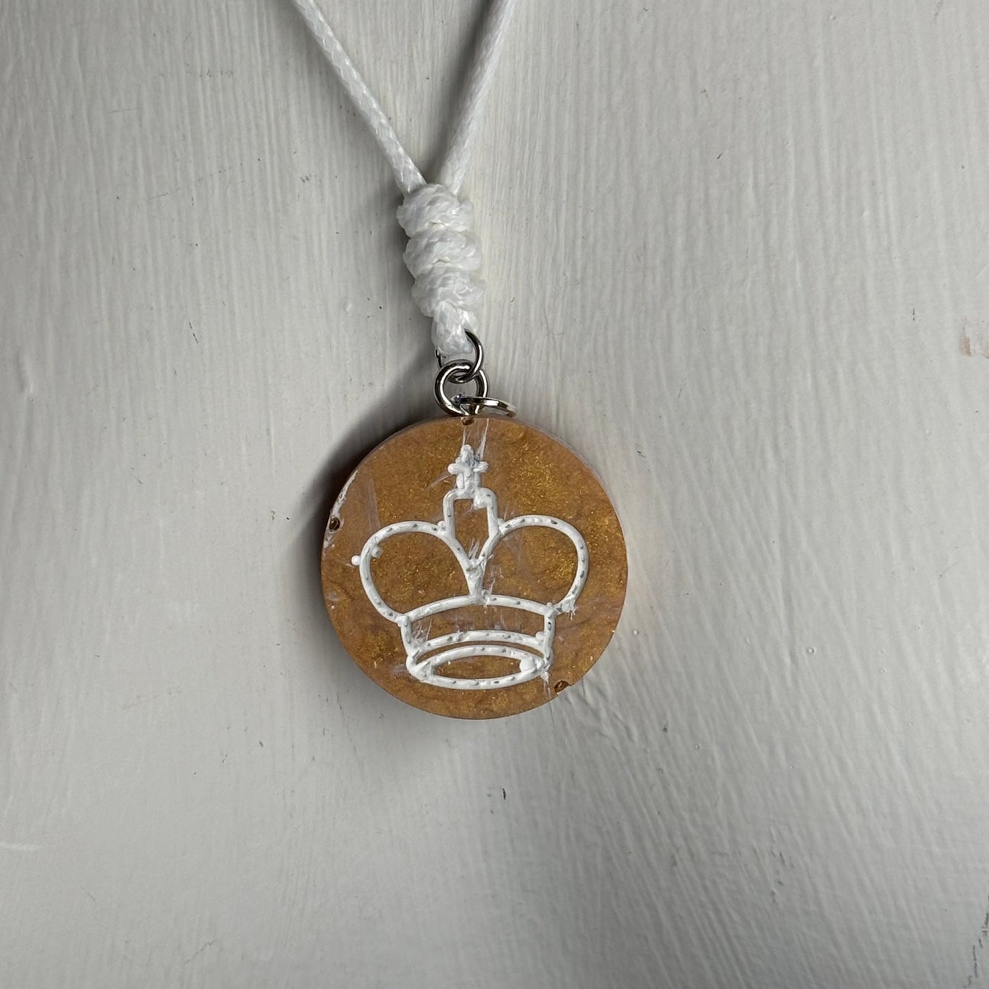 Golden Yellow King - Handmade Resin Chess Necklace