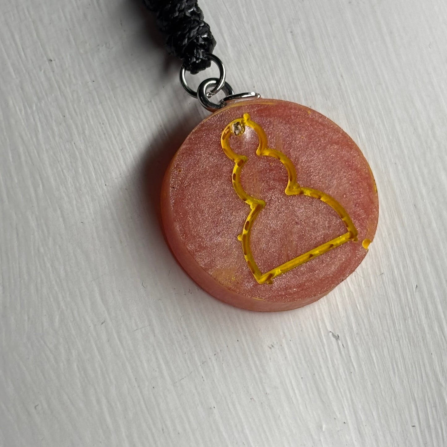 Peach Pink Pawn - Handmade Resin Chess Necklace