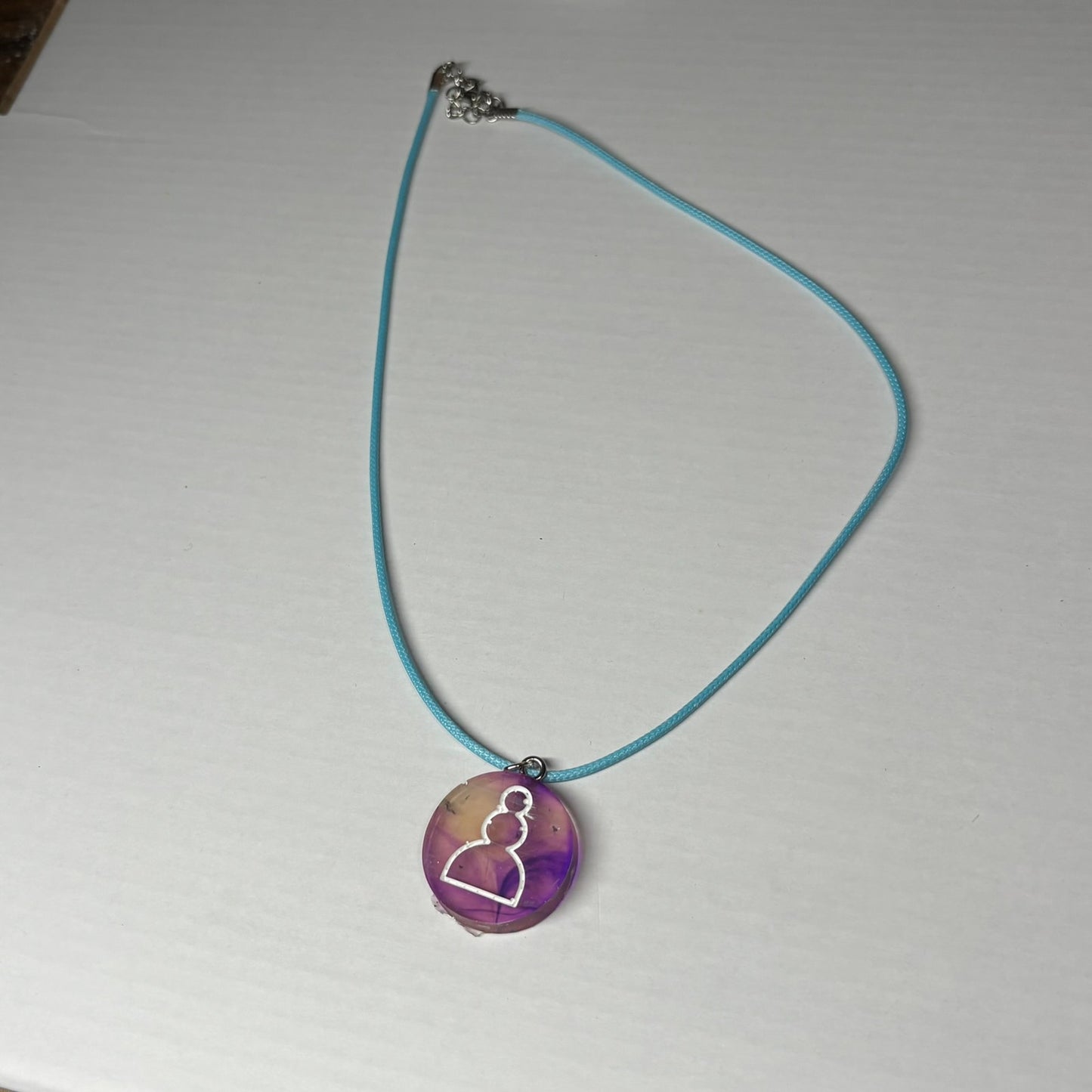 Purple Cosmic Pawn - Handmade Resin Chess Necklace