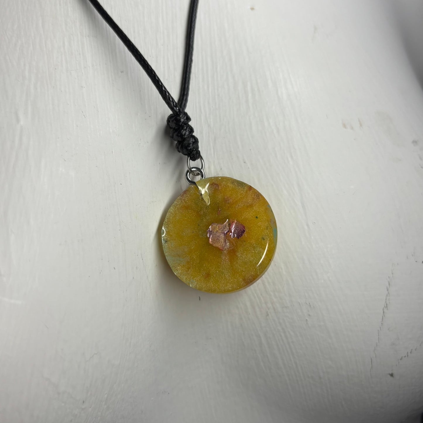 Yellow Crystal Pawn - Handmade Resin Chess Necklace