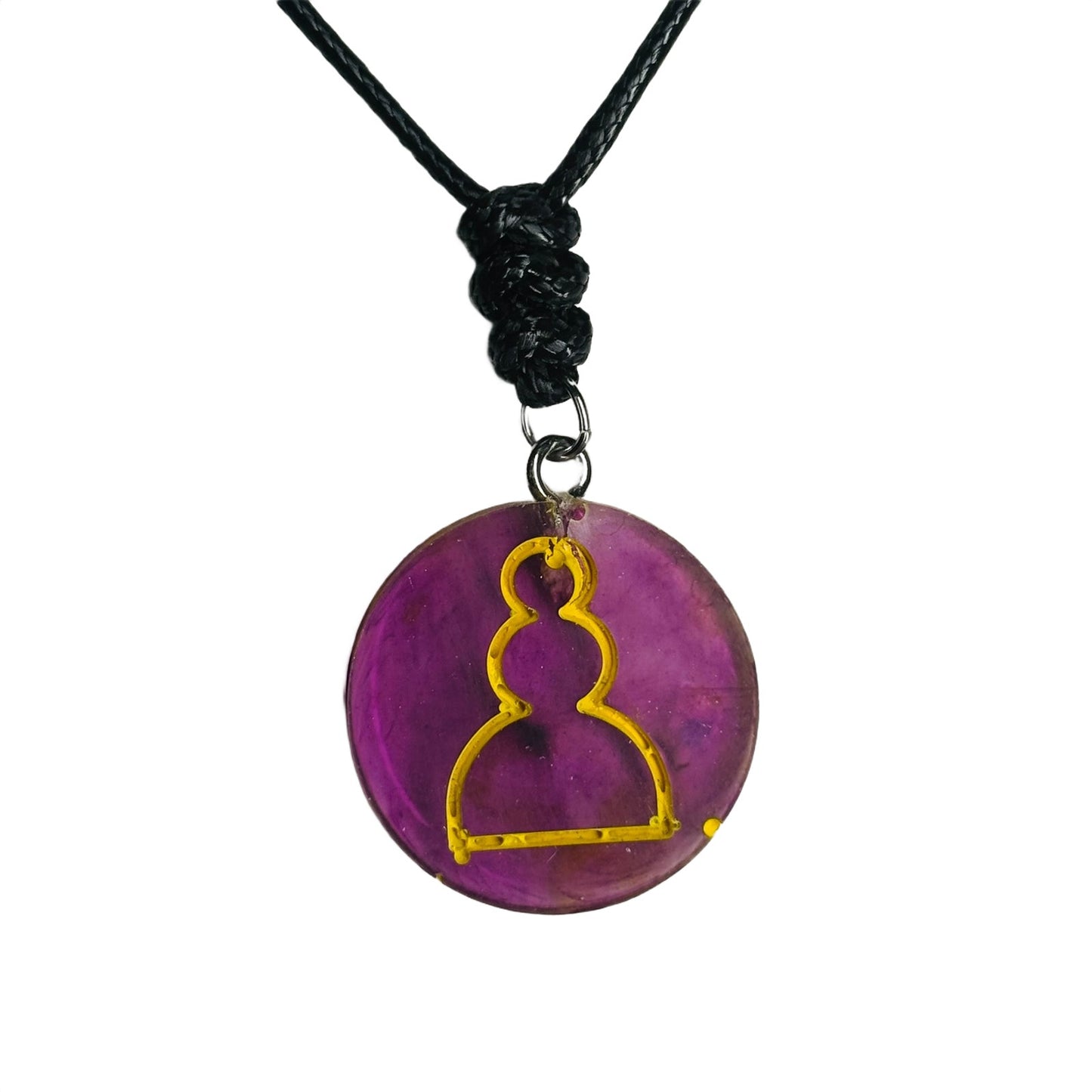 Translucent Purple Pawn - Handmade Resin Chess Necklace
