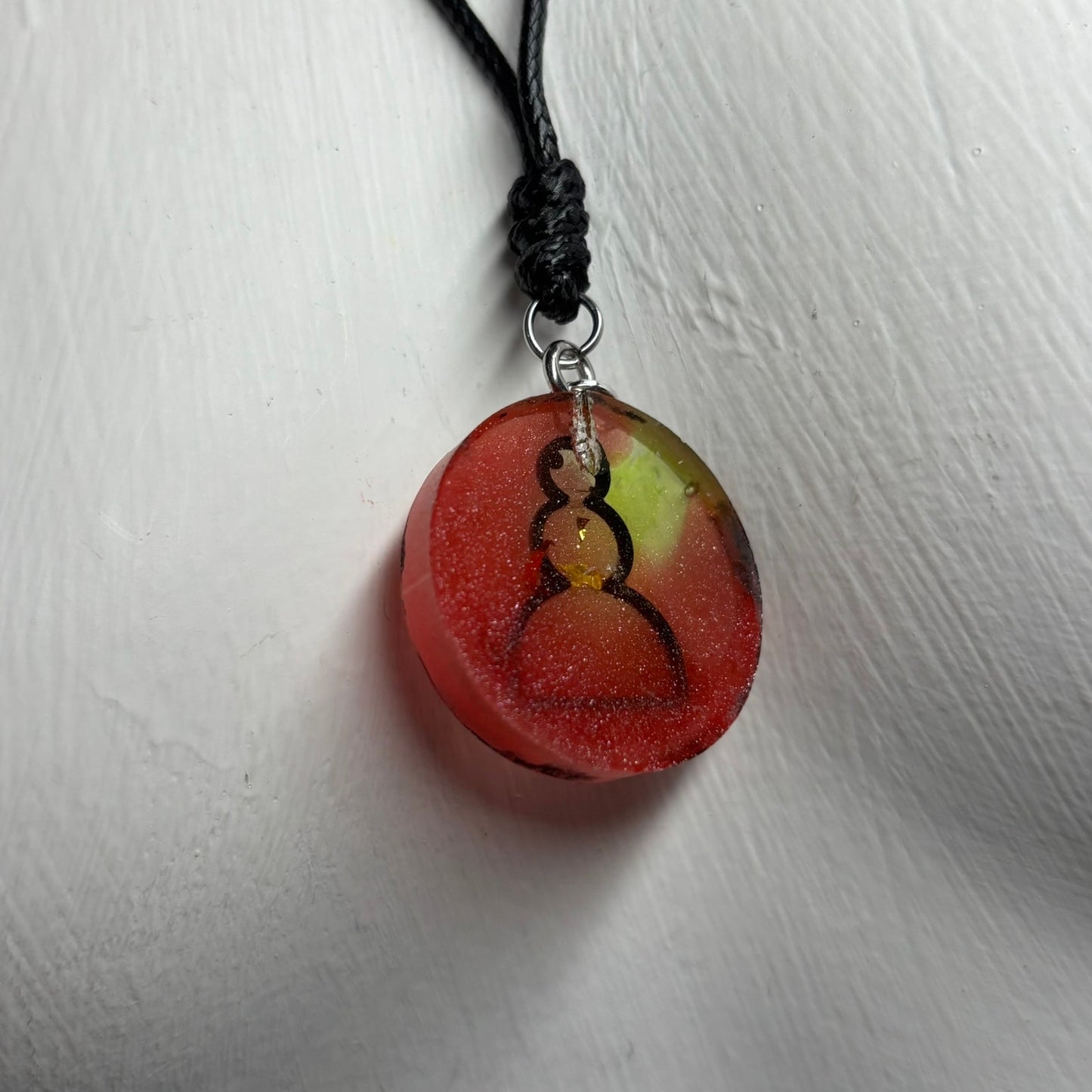 Red Pawn - Handmade Resin Chess Necklace